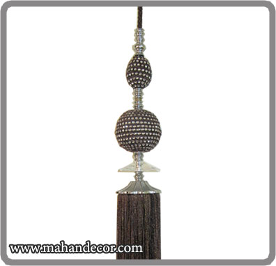 آویز پرده دو گوی مخمل نگین دار